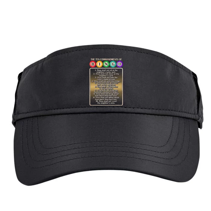 10 Commandments Of Bingo Bingo Player Adult Drive Performance Visor