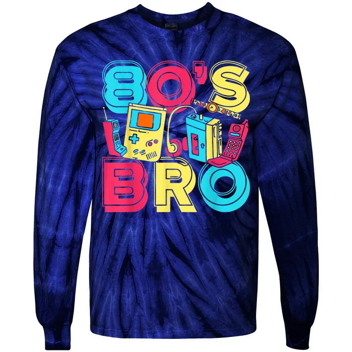 1980s Costume Party Vintage 80s Music Lover 80s Bro Eighties Tie-Dye Long Sleeve Shirt