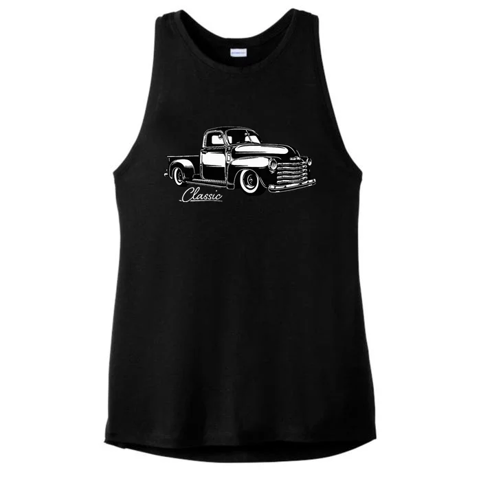 1950s Classic Truck Design Ladies Tri-Blend Wicking Tank