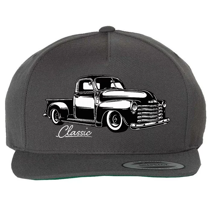 1950s Classic Truck Design Wool Snapback Cap