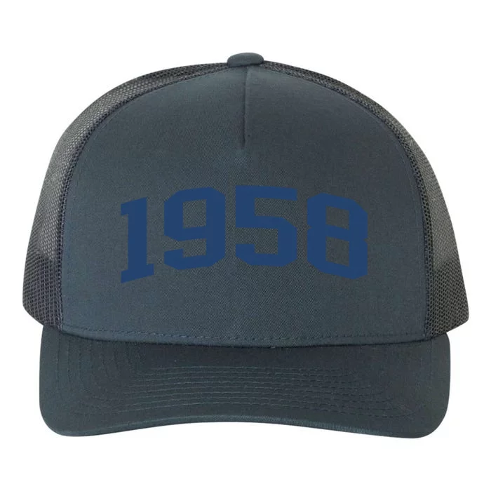 1958 Classic Vintage Grey, 65th Birthday Present Gifts Yupoong Adult 5-Panel Trucker Hat