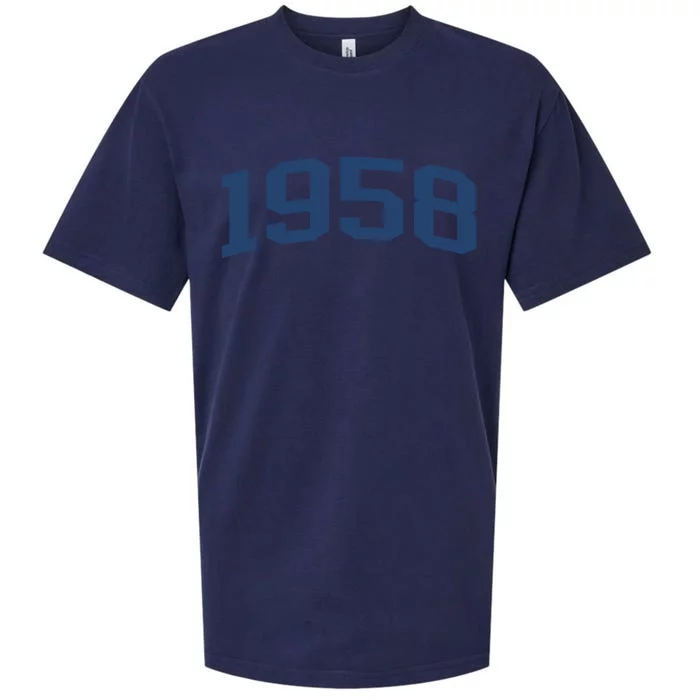 1958 Classic Vintage Grey, 65th Birthday Present Gifts Sueded Cloud Jersey T-Shirt