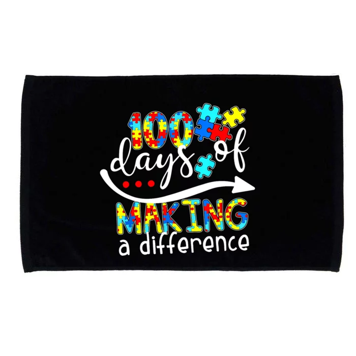 100 Days 100th Day Of School Teacher Autism Awareness Gift Microfiber Hand Towel