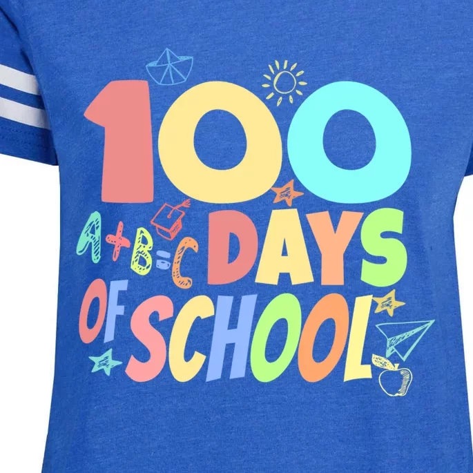 100s Day 100 Days Of School Gift Enza Ladies Jersey Football T-Shirt