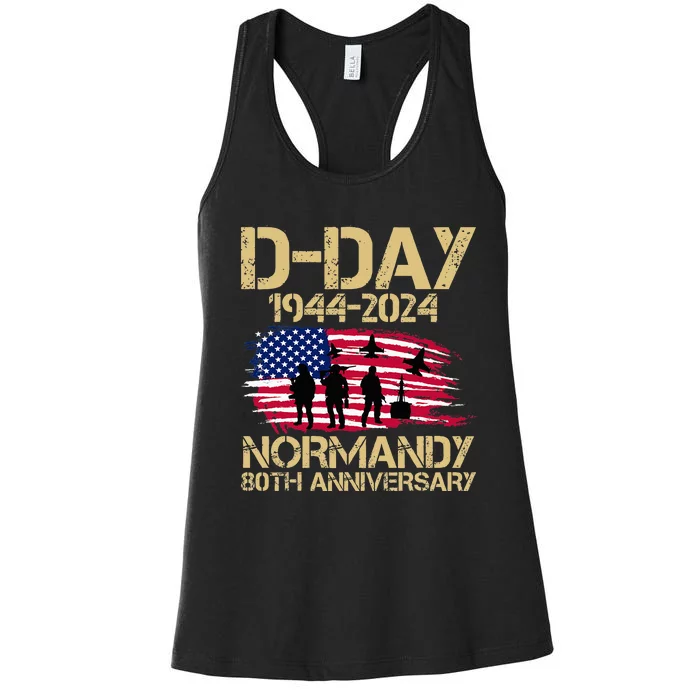 1944 Dday 2024 80th Anniversary Normandy Women's Racerback Tank