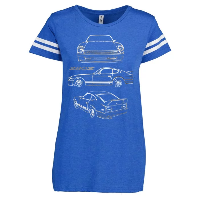 1978 Datsun 280z Vintage Jdm Tuner Collector Car Enza Ladies Jersey Football T-Shirt