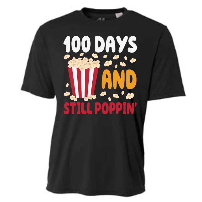 100 Days And Still Poppin 100th Day Of School Funny Cooling Performance Crew T-Shirt