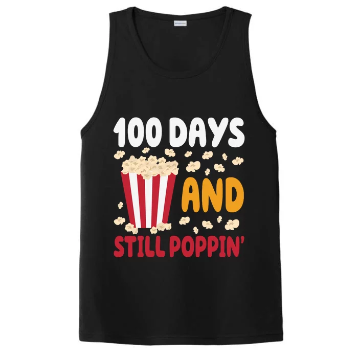 100 Days And Still Poppin 100th Day Of School Funny Performance Tank