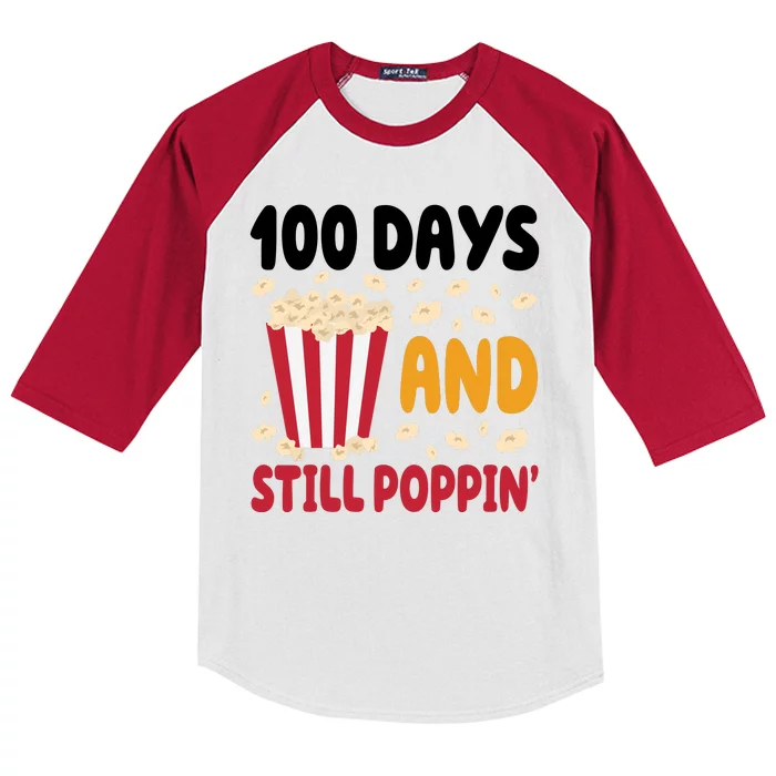 100 Days And Still Poppin 100th Day Of School Funny Kids Colorblock Raglan Jersey