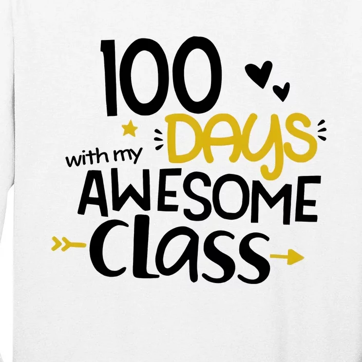 100 Days Awesome With My Class Tall Long Sleeve T-Shirt