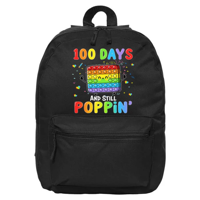 100 Days And Still Poppin 100th Day Of School Boys Girls 16 in Basic Backpack