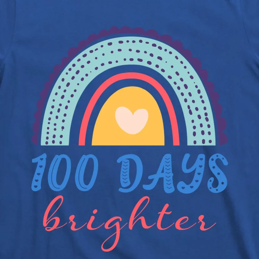 100 Days Brighter Rainbow 100 Days Of School Teacher Student Gift T-Shirt