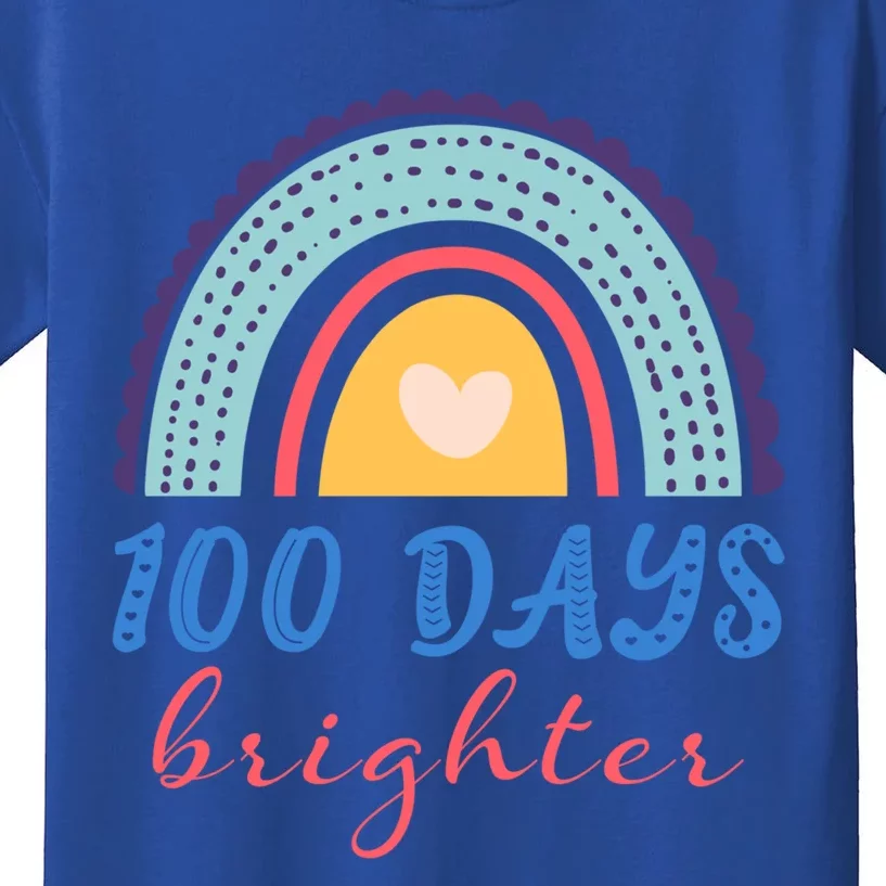 100 Days Brighter Rainbow 100 Days Of School Teacher Student Gift Kids T-Shirt