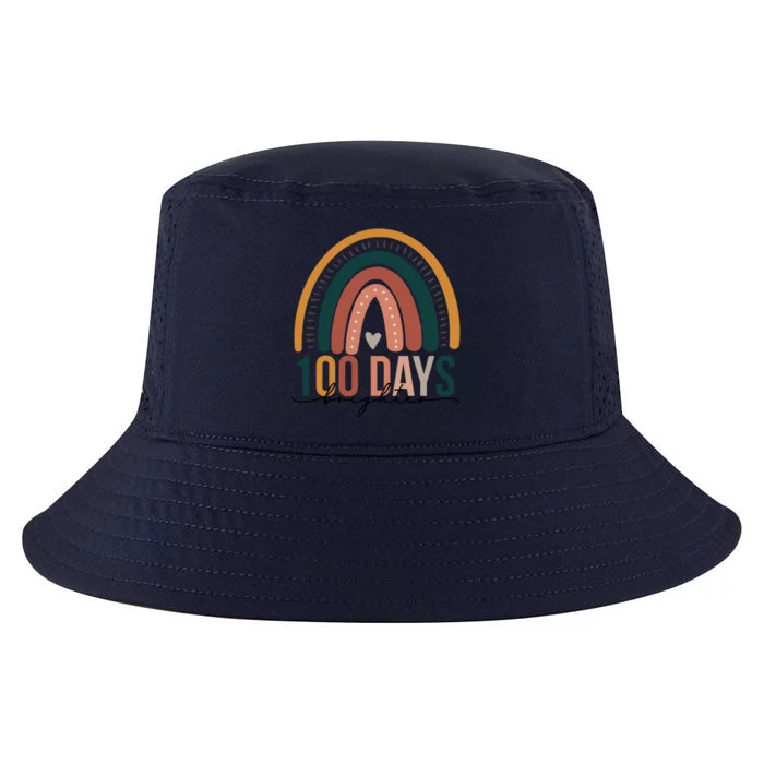 100 Days Brighter Rainbow Teacher 100th Day Of School Retro Gift Cool Comfort Performance Bucket Hat