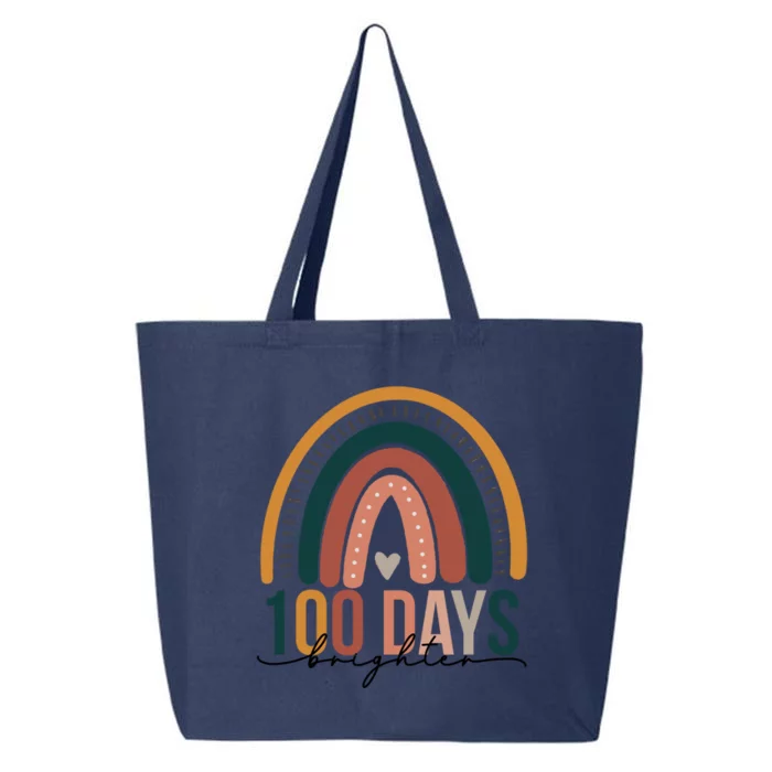 100 Days Brighter Rainbow Teacher 100th Day Of School Retro Gift 25L Jumbo Tote