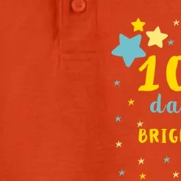 100 Days Brighter Cute Gift Dry Zone Grid Performance Polo