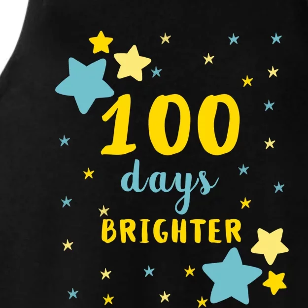 100 Days Brighter Cute Gift Ladies Tri-Blend Wicking Tank