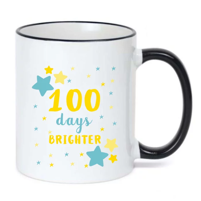 100 Days Brighter Cute Gift Black Color Changing Mug