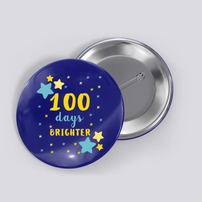 100 Days Brighter Cute Gift Button