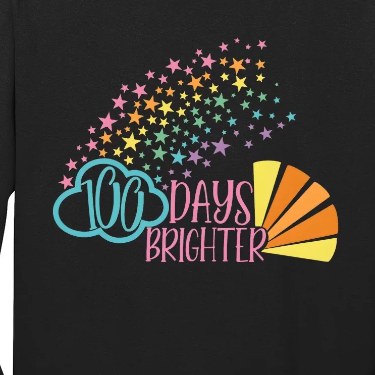 100 Days Brighter 100 Day Of School Celebration Long Sleeve Shirt