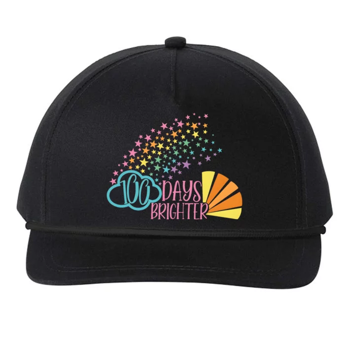 100 Days Brighter 100 Day Of School Celebration Snapback Five-Panel Rope Hat