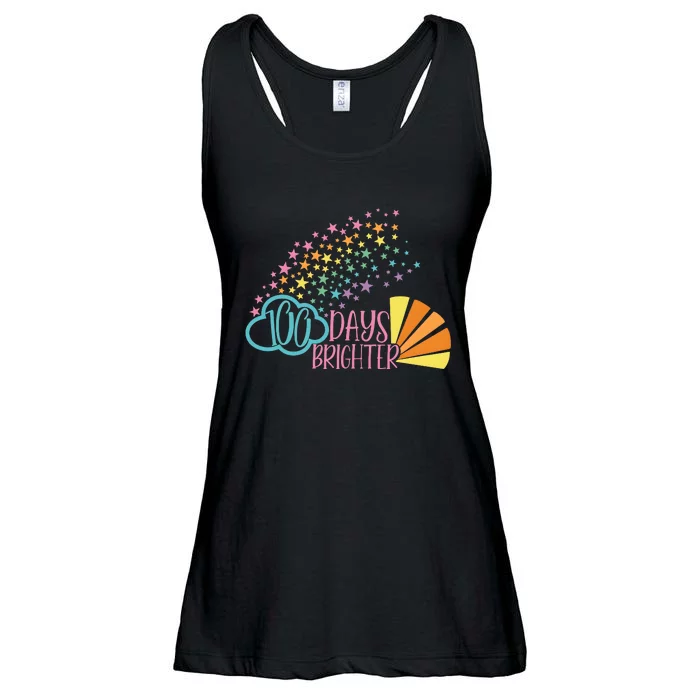 100 Days Brighter 100 Day Of School Celebration Ladies Essential Flowy Tank