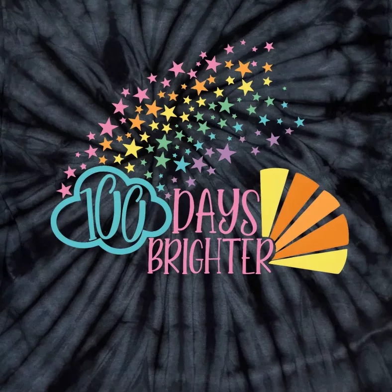 100 Days Brighter 100 Day Of School Celebration Tie-Dye T-Shirt