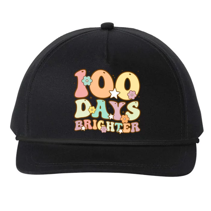 100 Days Brighter Teacher 100 Days Smarter Gift Snapback Five-Panel Rope Hat