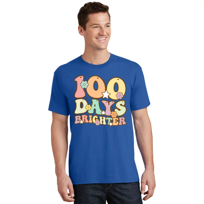 100 Days Brighter Teacher 100 Days Smarter Gift T-Shirt