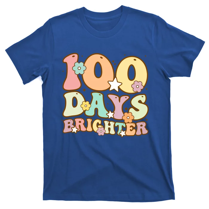 100 Days Brighter Teacher 100 Days Smarter Gift T-Shirt