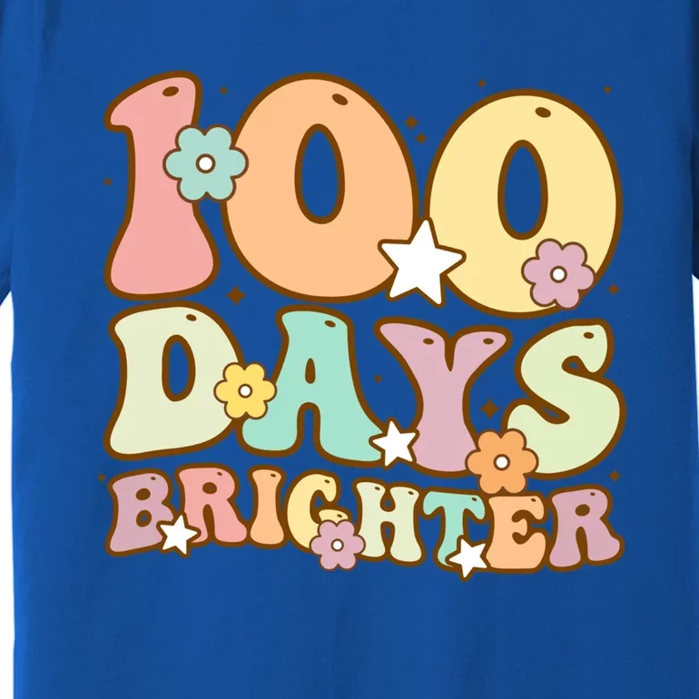 100 Days Brighter Teacher 100 Days Smarter Gift Premium T-Shirt