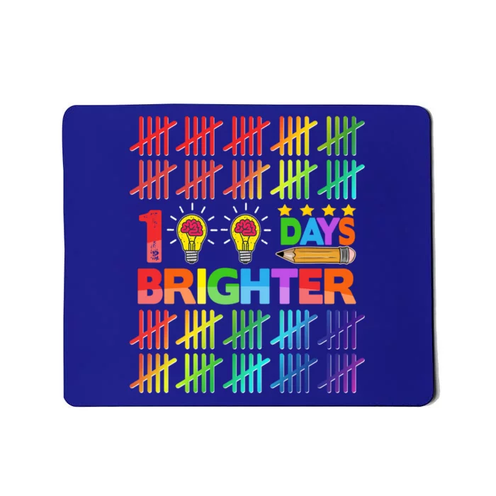 100 Days Brighter Teacher Happy 100th Day Of School Gift Mousepad