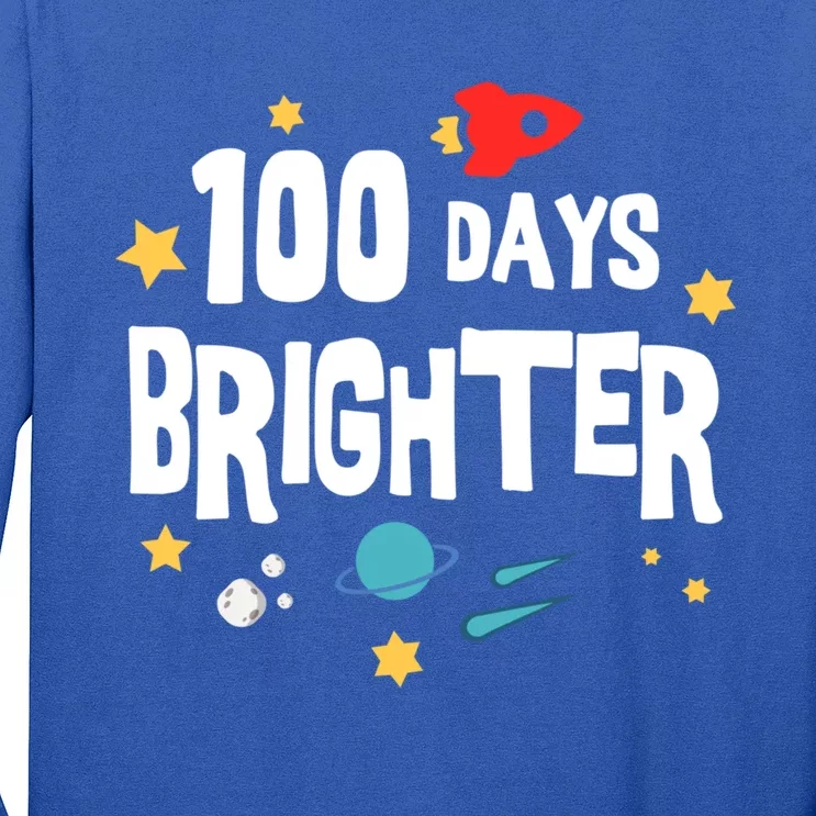 100 Days Brighter 100 Days Of School Teacher Gift Long Sleeve Shirt