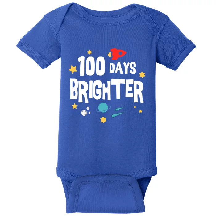 100 Days Brighter 100 Days Of School Teacher Gift Baby Bodysuit