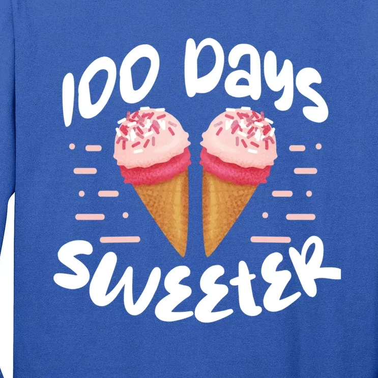 100 Days Brighter Sweeter School Teacher Student Cool Gift Tall Long Sleeve T-Shirt