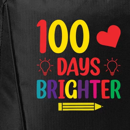 100 Days Brighter Teacher Student 100 Days Of School City Backpack