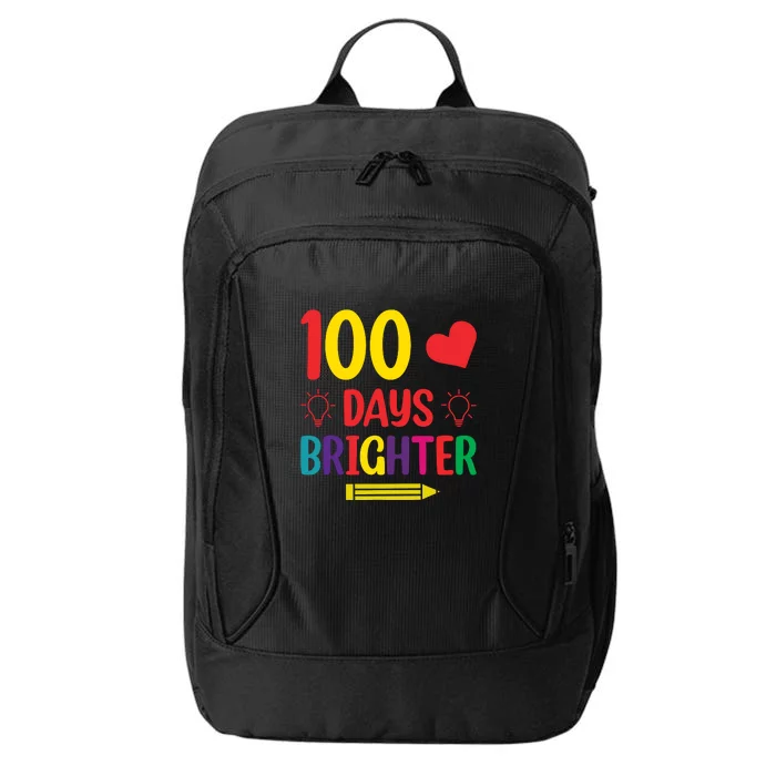 100 Days Brighter Teacher Student 100 Days Of School City Backpack