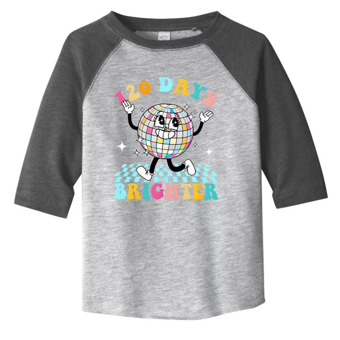 120 Days Brighter Happy 120th Day Of School Groovy Toddler Fine Jersey T-Shirt