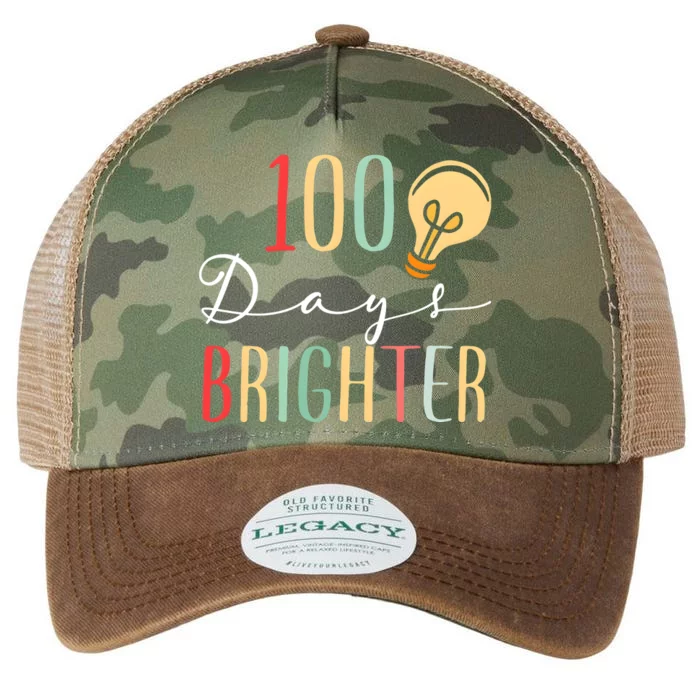 100 Days Brighter Funny Quarantine 2024 Teacher Legacy Tie Dye Trucker Hat