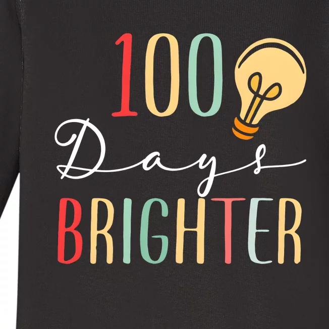 100 Days Brighter Funny Quarantine 2024 Teacher Baby Long Sleeve Bodysuit