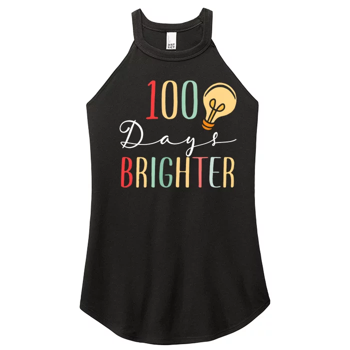 100 Days Brighter Funny Quarantine 2024 Teacher Women’s Perfect Tri Rocker Tank