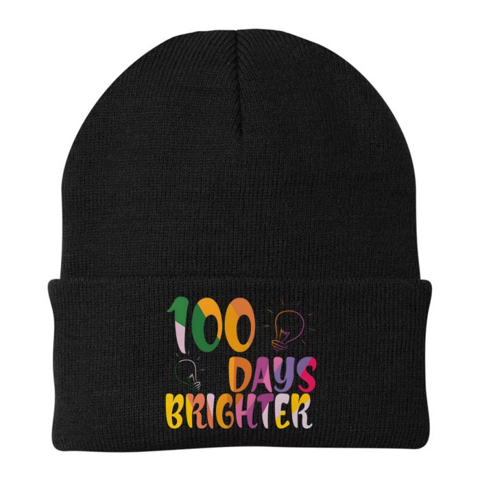 100 Days Brighter 100 Days Of School Teacher Knit Cap Winter Beanie