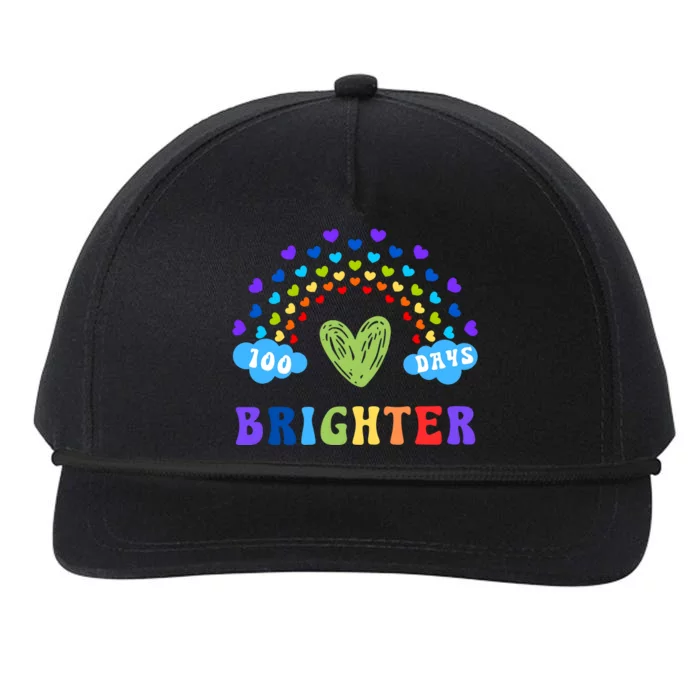 100 Days Brighter 100 Days Of School Snapback Five-Panel Rope Hat