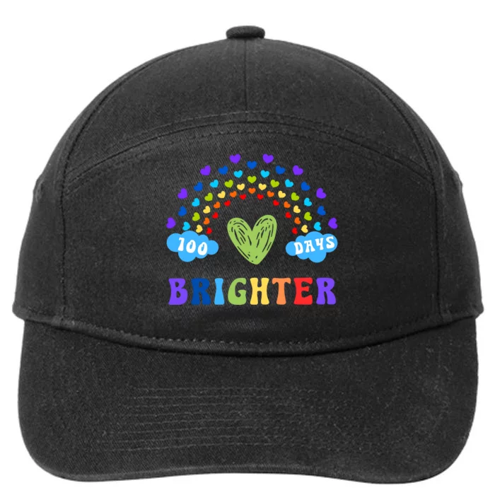 100 Days Brighter 100 Days Of School 7-Panel Snapback Hat