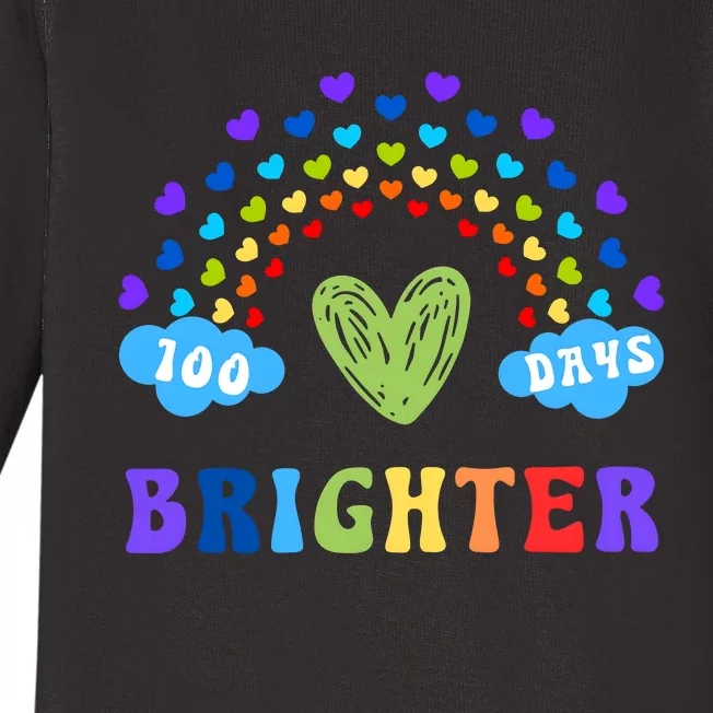 100 Days Brighter 100 Days Of School Baby Long Sleeve Bodysuit