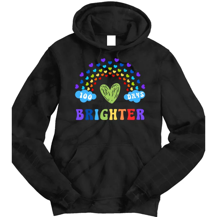 100 Days Brighter 100 Days Of School Tie Dye Hoodie