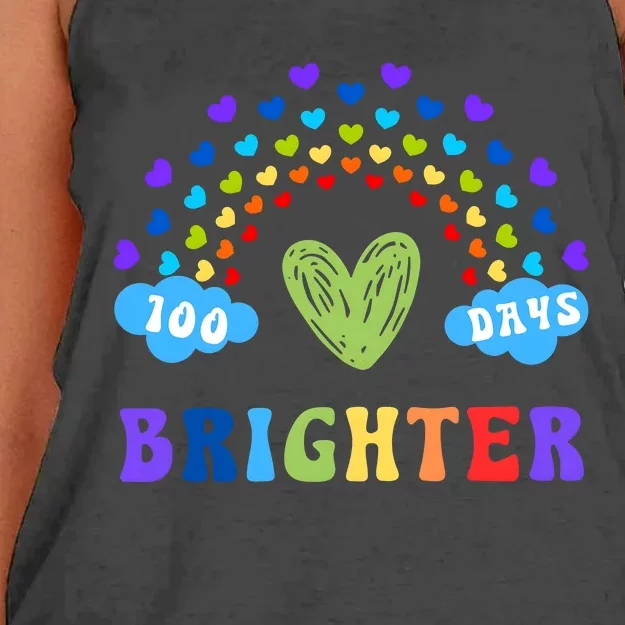 100 Days Brighter 100 Days Of School Women's Knotted Racerback Tank