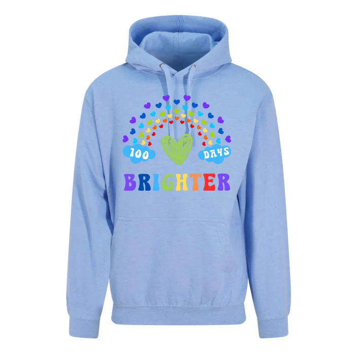 100 Days Brighter 100 Days Of School Unisex Surf Hoodie