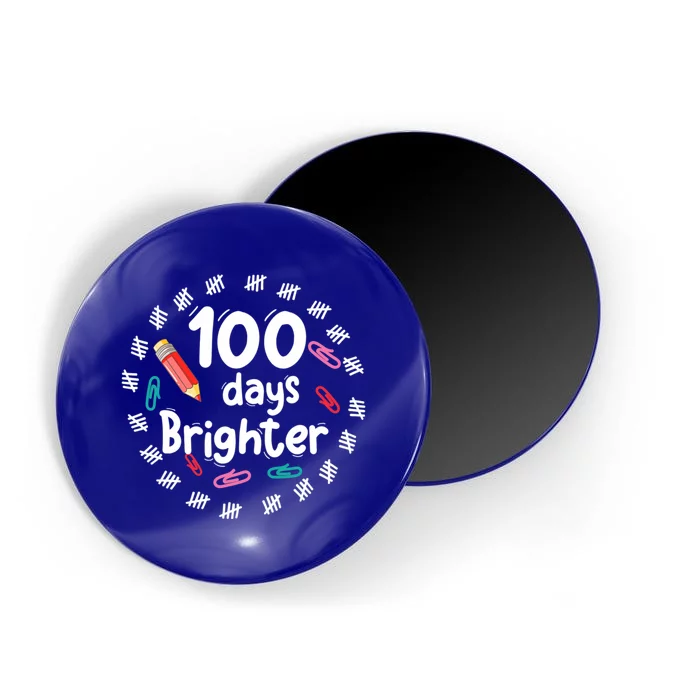 100 Days Brighter Funny Gift For Teachers 100 Days Smarter Gift Magnet