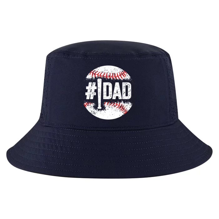 #1 Dad Baseball Number One Daddy Son Baseball Player Cool Comfort Performance Bucket Hat